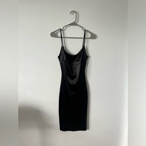 Black tight midi dress